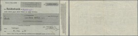 Deutschland - Notgeld - Württemberg
Tuttlingen, Rieker & Co., 1 Mio. Mark, 18.8.1923, vollständig gedruckter Scheck auf Reichsbank, Erh. II-, Ausgabe...