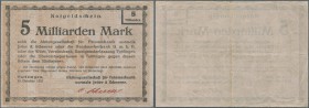 Deutschland - Notgeld - Württemberg
Tuttlingen, Aktiengesellschaft für Feinmechanik vormals Jetter & Scheerer, 5 Mrd. Mark, 30.10.1923, ohne Reihe, E...