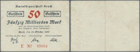 Deutschland - Notgeld - Württemberg
Urach, Amtskörperschaft, 50 Mrd. Mark, ohne Unterdruck, Reihe E (Reihe nicht bei Karau aufgeführt), Erh. III