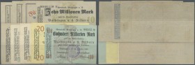 Deutschland - Notgeld - Württemberg
Vaihingen / Fildern, 500 Tsd., 1 Mio. Mark, 23.8.1923, 5 Mio. Mark, 5.9.1923, 10, 20 Mio. Mark, 24.9.1923, 100, 5...