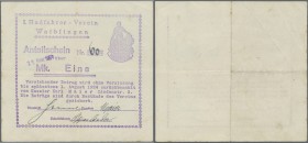 Deutschland - Notgeld - Württemberg
Waiblingen, I. Radfahrer-Verein Waiblingen, 1, 3, 5 Mark, o. D. - 1.8.1924, jeweils mit KN und 3 Unterschriften, ...