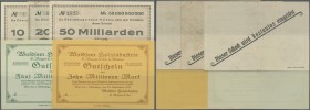 Deutschland - Notgeld - Württemberg
Waldsee, Oberamtssparkasse, 10, 20 (beschnitten), 50 Mrd. Mark, 30.10.1923, Erh. III, Waldseer Holzindustrie, 5, ...