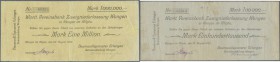 Deutschland - Notgeld - Württemberg
Wangen, Baumwollspinnerei Erlangen Betriebsabteilung Wangen, 100 Tsd. Mark, 13.8, 16.8.1923, 500 Tsd. Mark, 18.8....