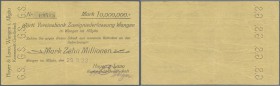 Deutschland - Notgeld - Württemberg
Wangen, Hoyer & Lavo KG, 10 Mio. Mark, 29.9.1923 (Datum gestempelt), Erh. II-III
