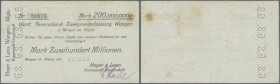 Deutschland - Notgeld - Württemberg
Wangen, Hoyer & Lavo KG, 200 Mio. Mark, 20.10.1923 (Datum gestempelt), Erh. III-