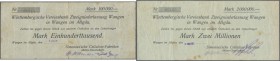 Deutschland - Notgeld - Württemberg
Wangen, Simonius'sche Cellulose-Fabriken AG, 100 Tsd. Mark, 9.8.1923 (wohl beschnitten), 2 Mio. Mark, 4.9.1923 (n...
