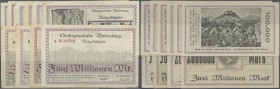 Deutschland - Notgeld - Württemberg
Weinsberg, Stadtgemeinde, 100, 500 Tsd., 1, 2, 5 Mio. Mark, 7.9.1923, jeweils mit No KN bzw. KN *, unterschiedlic...