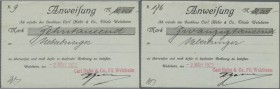 Deutschland - Notgeld - Württemberg
Welzheim, Bankhaus Carl Hahn & Co., 10, 20 Tsd. Mark, 2.3.1923, Eigenanweisungen, Erh. II, total 2 Scheine
