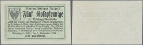 Deutschland - Notgeld - Ehemalige Ostgebiete
Grünberg, Schlesien, Stadt, 5 GPf., 3.11.1923, 2 mm Eckbug oben links, sonst kassenfrisch, seltener Sche...