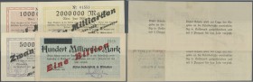Deutschland - Notgeld - Ehemalige Ostgebiete
Ottmachau, Schlesien, Aktien-Zuckerfabrik, 5, 10, 20 Mrd. Mark, Oktober 1923, 1 Billion Mark, o. D., Übe...