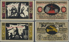 Deutschland - Notgeld - Ehemalige Ostgebiete
Przyschetz, Oberschlesien, Gemeinde, 50, 75 Pf., 1921, mit rs. rotem Stempel ”Gültigkeit bis 1. Juni 192...