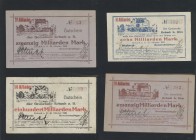 Deutschland - Notgeld - Württemberg
Erbach, Gemeinde, 10 Mio. bis 1 Billion Mark, 28.9. - 26.11.1923, herausragende Sammlung von 45 der 48 bei Karau ...