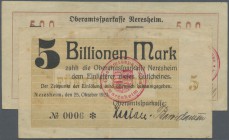 Deutschland - Notgeld - Württemberg
Neresheim, Oberamtssparkasse, 10, 20, 50 (4, Uschr.-Varianten), 100 (6, Uschr.-Varianten) Mio., 1 Mrd. (2) Mark, ...