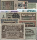 Deutschland
Posten mit 117 Banknoten vom Kaiserreich bis zur letzten DM-Serie, dabei viele der gängigen Sorten aber auch 5 Billionen Mark 1924 Ro.138...