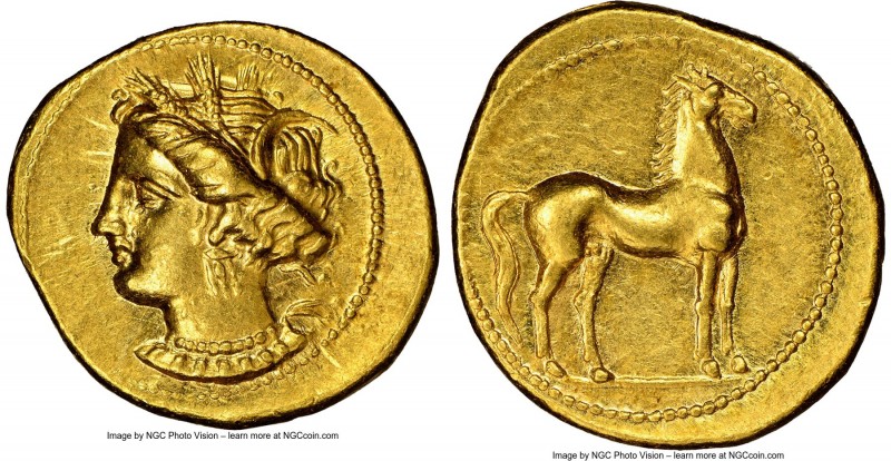 ZEUGITANA. Carthage. Ca. 350-320 BC. AV stater (20mm, 9.28 gm, 3h). NGC Choice A...