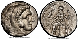 MACEDONIAN KINGDOM. Alexander III the Great (336-323 BC). AR tetradrachm (25mm, 5h). NGC VF, scuff. Posthumous issue of Sardes, ca. 319-315 BC. Head o...