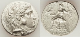 MACEDONIAN KINGDOM. Philip III Arrhidaeus (323-317 BC). AR tetradrachm (27mm, 16.55 gm, 6h). XF, porosity. Lifetime issue of Sidon, under Ptolemy I So...