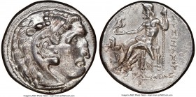 THRACIAN KINGDOM. Lysimachus (305-281 BC). AR tetradrachm (26mm, 17.03 gm, 1h). NGC AU 5/5 - 4/5. Lifetime issue of Colophon, ca. 301-296 BC. Head of ...