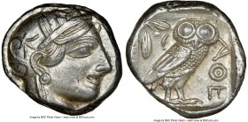 ATTICA. Athens. Ca. 440-404 BC. AR tetradrachm (23mm, 17.23 gm, 10h). NGC MS 4/5 - 4/5, brushed. Mid-mass coinage issue. Head of Athena right, wearing...