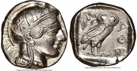 ATTICA. Athens. Ca. 440-404 BC. AR tetradrachm (24mm, 17.19 gm, h). NGC Choice AU 5/5 - 3/5, brushed. Mid-mass coinage issue. Head of Athena right, we...