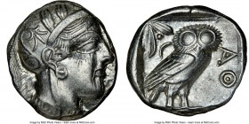 ATTICA. Athens. Ca. 440-404 BC. AR tetradrachm (22mm, 17.17 gm, 10h). NGC AU 4/5 - 4/5. Mid-mass coinage issue. Head of Athena right, wearing crested ...