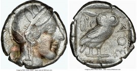 ATTICA. Athens. Ca. 440-404 BC. AR tetradrachm (25mm, 17.15 gm, 1h). NGC VF 4/5 - 2/5. Mid-mass coinage issue. Head of Athena right, wearing crested A...