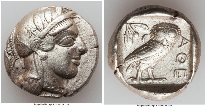 ATTICA. Athens. Ca. 440-404 BC. AR tetradrachm (25mm, 17.14 gm, 11h). Choice VF....
