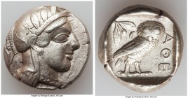 ATTICA. Athens. Ca. 440-404 BC. AR tetradrachm (25mm, 17.14 gm, 11h). Choice VF. Mid-mass coinage issue. Head of Athena right, wearing crested Attic h...