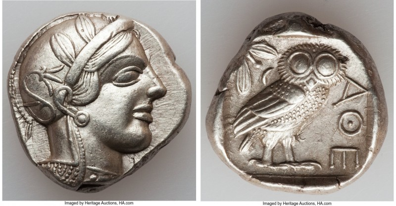 ATTICA. Athens. Ca. 440-404 BC. AR tetradrachm (25mm, 17.15 gm, 10h). Choice XF....