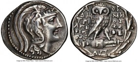 ATTICA. Athens. 2nd-1st centuries BC. AR tetradrachm (30mm, 16.42 gm, 12h). NGC VF 5/5 - 4/5. New Style coinage, Demetrios and Agathippos, magistrates...