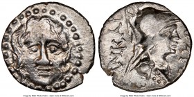 CARIA. Halicarnassus. Ca. 2nd-1st centuries BC. AR drachm (17mm, 3.42 gm, 12h). NGC AU 4/5 - 3/5. Ca. 150-50 BC, Anaxilus, magistrate. Head of Helios ...