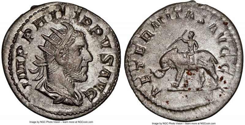 Philip I (AD 244-249). AR antoninianus (22mm, 4.09 gm, 11h). NGC MS 5/5 - 4/5. R...