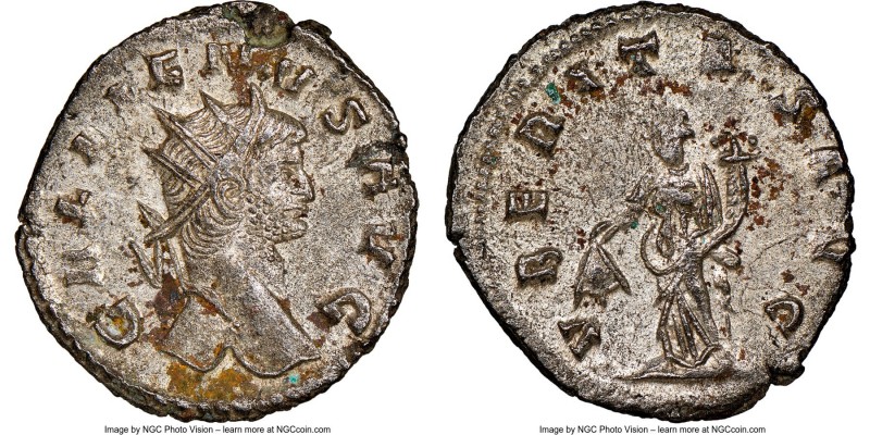 Gallienus (AD 253-268). BI antoninianus (21mm, 6h). NGC AU, Silvering. Rome, 9th...