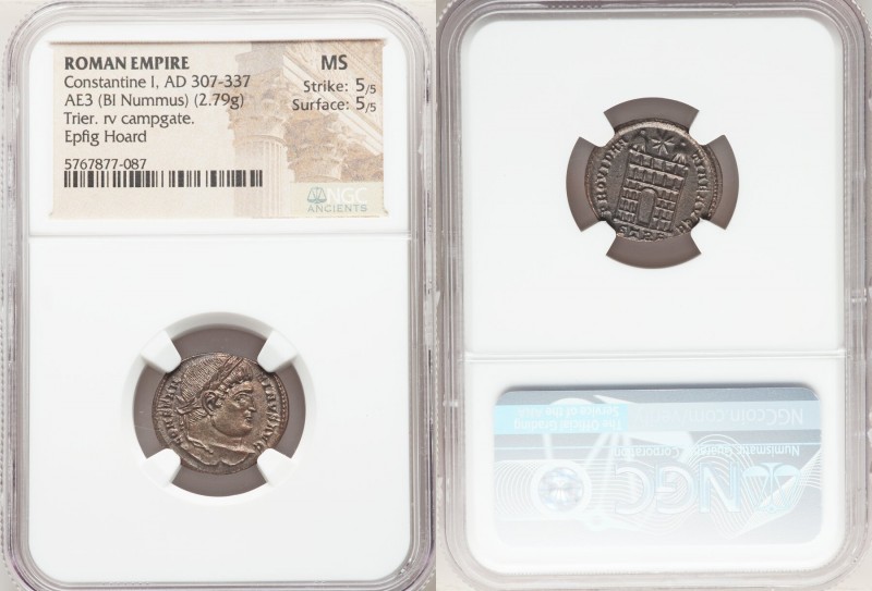 Constantine I the Great (AD 307-337). AE3 or BI nummus (19mm, 2.79 gm, 7h). NGC ...