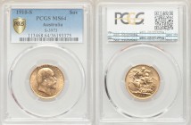 Edward VII gold Sovereign 1910-S MS64 PCGS, Sydney mint, KM15. AGW 0.2355 oz. 

HID09801242017

© 2020 Heritage Auctions | All Rights Reserved