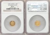 Salzburg. Johann Ernst gold 1/4 Ducat 1688 MS63 NGC, KM255, Fr-835. Prooflike surfaces. 

HID09801242017

© 2020 Heritage Auctions | All Rights Re...