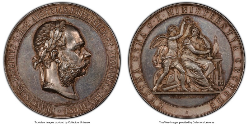 Franz Joseph I silver Specimen "Exhibition in Pardubice" Medal ND (1903) SP62 PC...