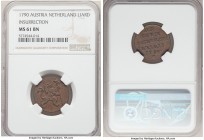 Insurrection Pair of Certified Liards 1790-(b) MS61 Brown NGC, 1) Liard, KM44 2) 2 Liards, KM45 Brussels mint. Sold as is, no returns. 

HID09801242...