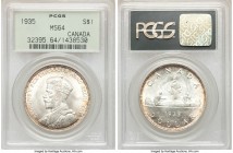 George V Dollar 1935 MS64 PCGS, Royal Canadian mint, KM30. Red-gold peripheral toning. 

HID09801242017

© 2020 Heritage Auctions | All Rights Res...