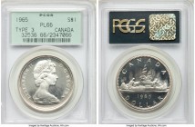 Elizabeth II "Large Beads Blunt 5" Dollar 1965 PL66 PCGS, Royal Canadian mint, KM64.1. Type 3, large beads, blunt 5 variety.

HID09801242017

© 20...