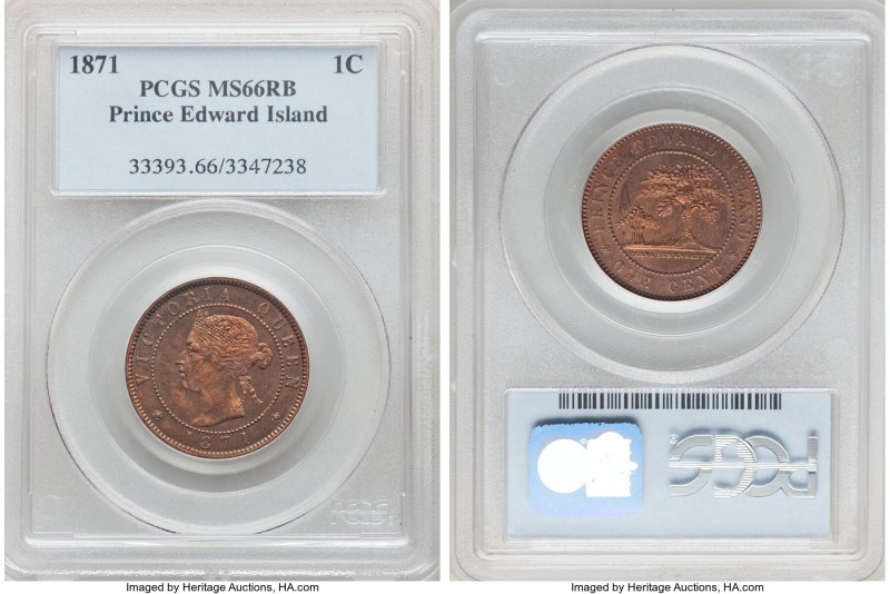 Prince Edward Island. Victoria Cent 1871 MS66 Red and Brown PCGS, London mint, K...