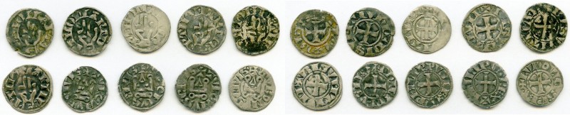 10-Piece Lot of Uncertified Assorted Deniers ND (12th-14th Centuries) VF, Includ...