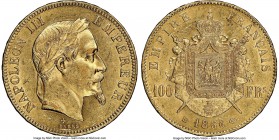 Napoleon III gold 100 Francs 1866-BB AU58 NGC, Strasbourg mint, KM802.2. Mintage: 3,075. AGW 0.9334 oz. 

HID09801242017

© 2020 Heritage Auctions...