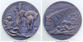 "England's Shameful Deed" bronze Medal 1919 UNC, Kienast-229. By Karl Goetz. 89.6mm. 225.78gm. DER BARMHERZIGE SAMARITER 1919 Uncle Sam, good Samarita...