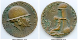"The Watch on the Rhine" bronze Medal 1920 XF, Kienast-262. By Karl Goetz. 58.7mm. 65.76gm. DIE WACHT AM RHEIN !! 1920 LIBERTE EGALITE FRATERNITE Grot...