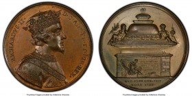 "Kings & Queens of England - Richard II" bronze Medal ND (1731) SP64 Brown PCGS, Eimer-13. 40mm. By I. Dassier. RICHARDVS II D G ANG FR ET HIB REX his...