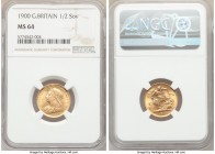 Victoria gold 1/2 Sovereign 1900 MS64 NGC, KM784. AGW 0.1177 oz. 

HID09801242017

© 2020 Heritage Auctions | All Rights Reserved