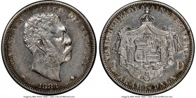 Kalakaua I Dollar 1883 AU Details (Cleaned) NGC, KM7. One year type. 

HID09801242017

© 2020 Heritage Auctions | All Rights Reserved