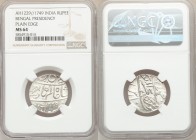 British India. Bengal Presidency Pair of Certified Rupees AH 1229 Year 17/49 (1815) NGC, Benares mint, KM41. Plain edge (1) MS64 and (1) MS63. Sold as...