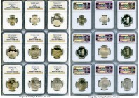 Republic 38-Piece Lot of Certified Issues NGC, 1) 1/2 Sheqel 1982 - MS67, Paris mint, KM121. Qumran Caves 2) 1/2 Sheqel 1983 - MS69, Munich mint, KM12...